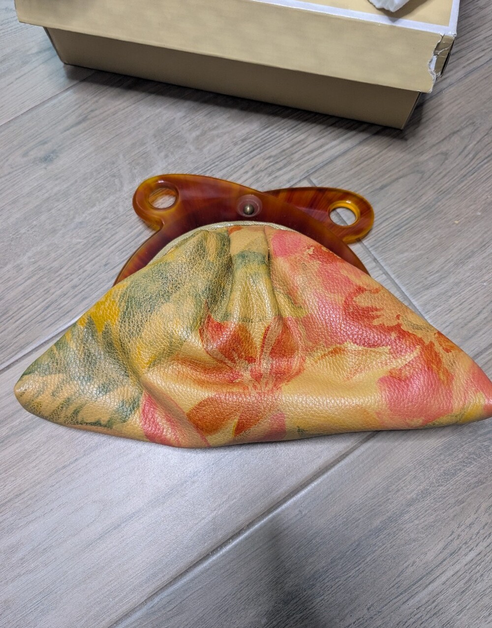 Grace Ann Agostina Floral Leather Clutch